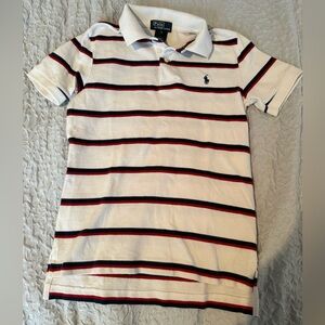 Polo by Ralph Lauren Kids Polo Shirt - White with Red and Blue Stripes